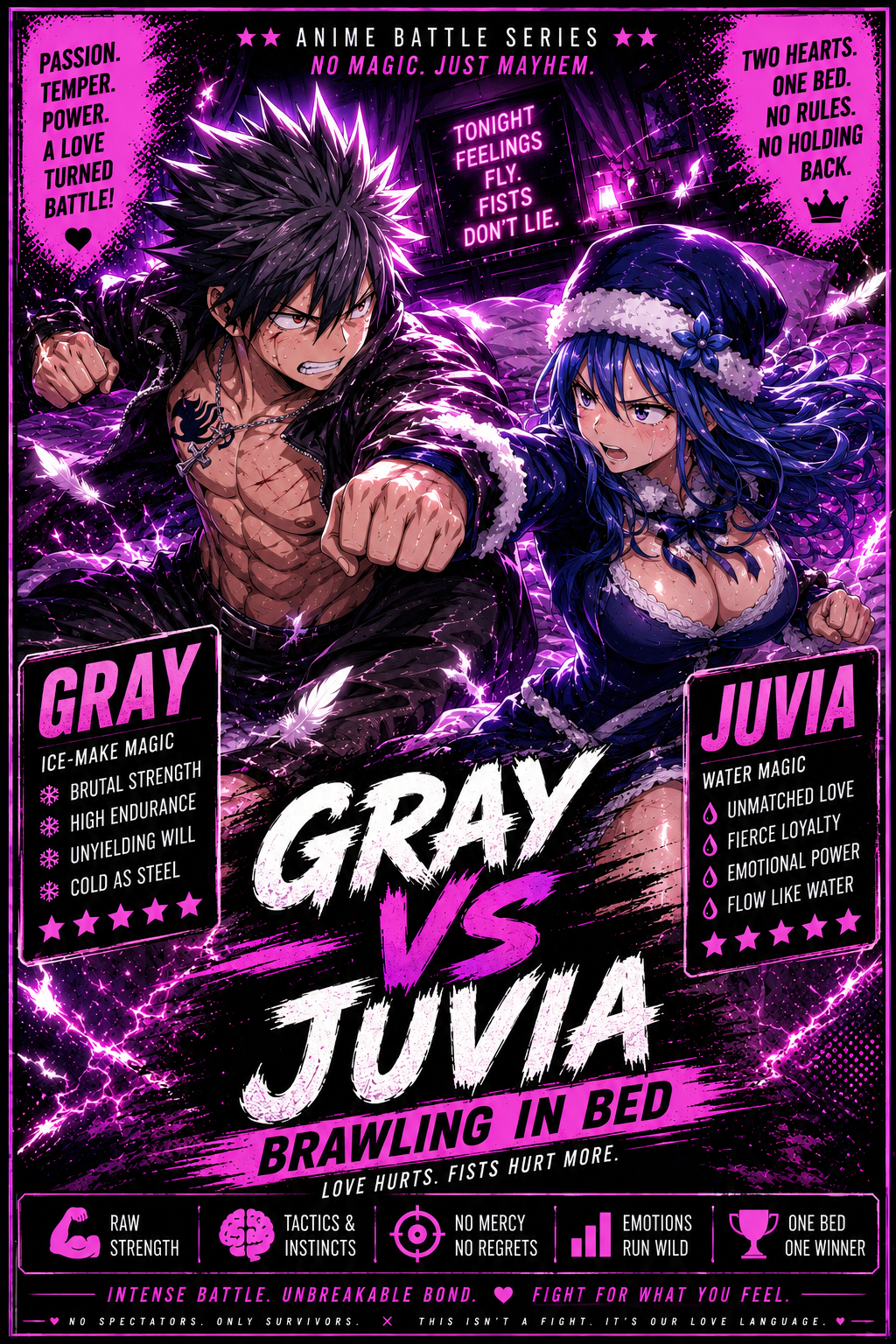 Gray vs Juvia: Brawling in Bed